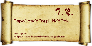 Tapolcsányi Márk névjegykártya