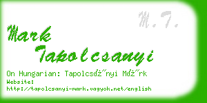 mark tapolcsanyi business card